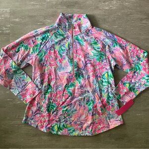 NWT Disney popover Lilly Pulitzer Tropical Floral Zip-Up Sweatshirt